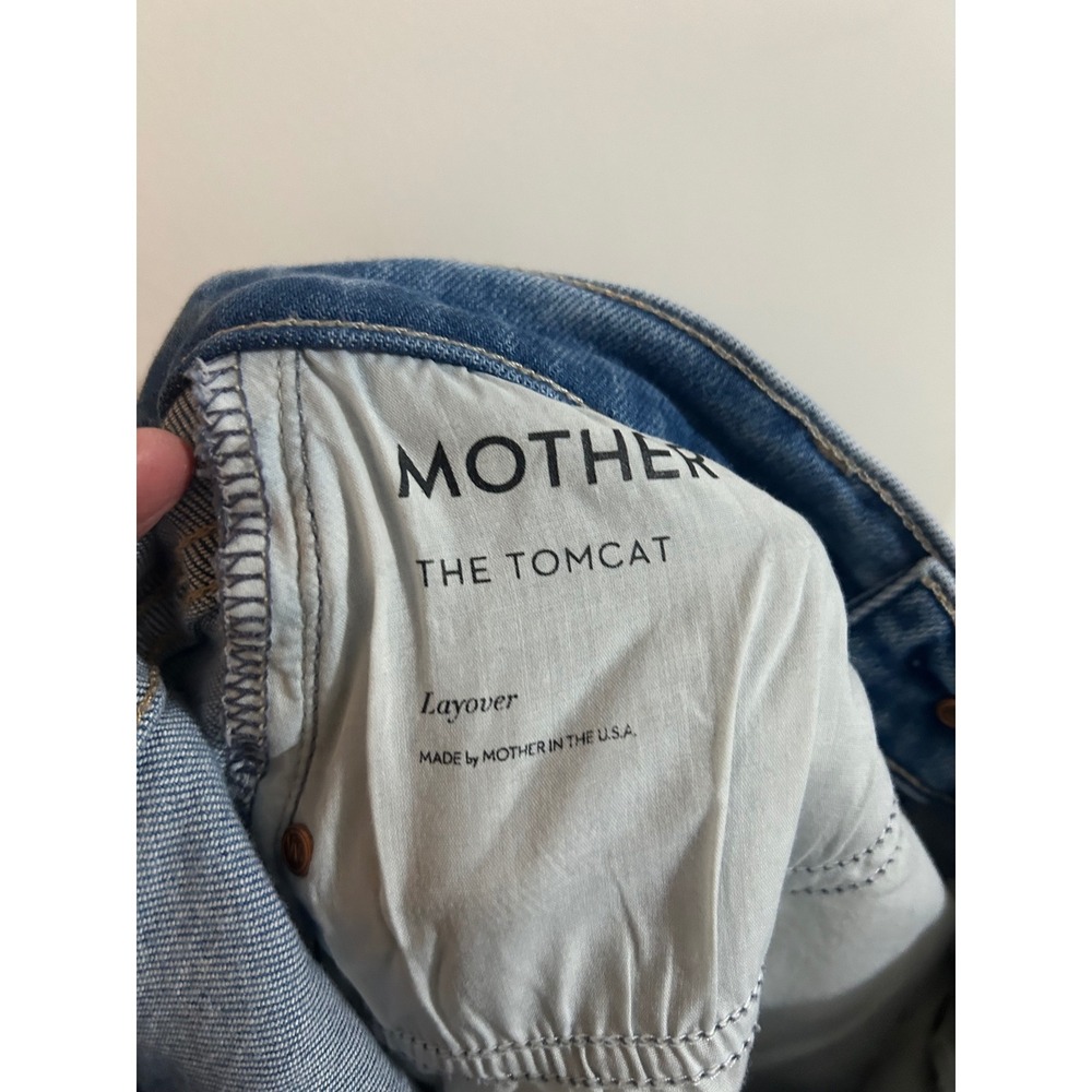 Mother The Tomcat Layover High Rise Straight Leg Jeans Blue Denim Size 26 - Picture 5 of 12
